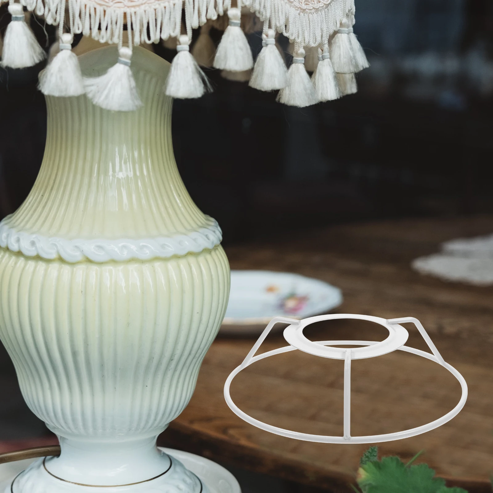 

2 set Circular Iron Wire Lampshade Frame E27 Bracket 15cm Diameter DIY Pendant Light Shades Accessories Compatible Table Floor