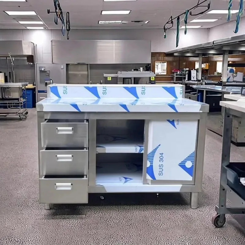 commercial stainless steel kitchen   cabinets with drawers and sliding door storage  s