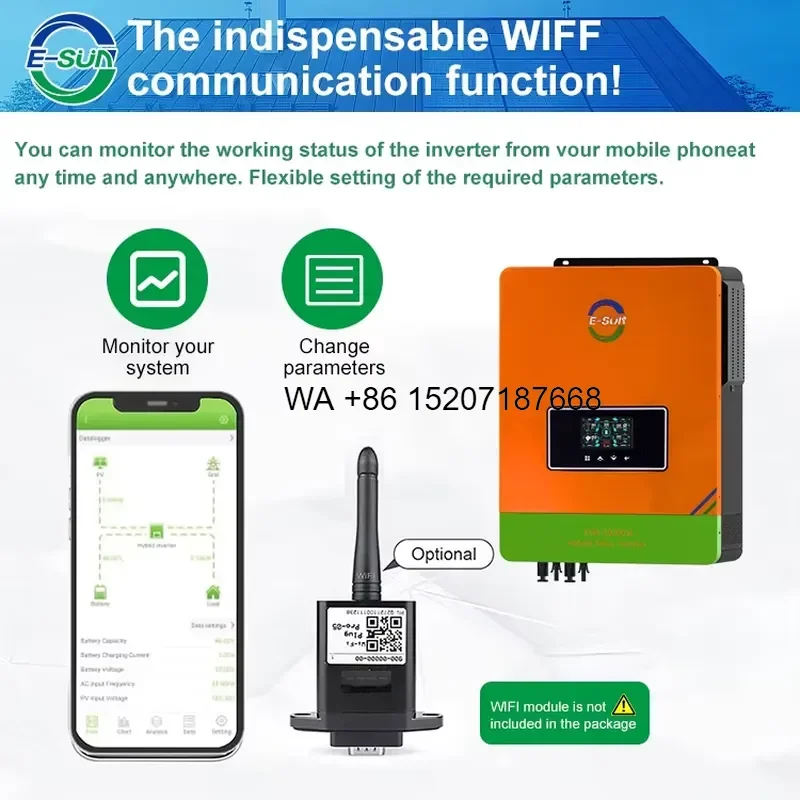 Wmwmnu for ESUN 3.6kw Hybrid Solar Inverter 6.2kw 10kw On Off Grid with Wifi Module Built in MPPT UPS Function