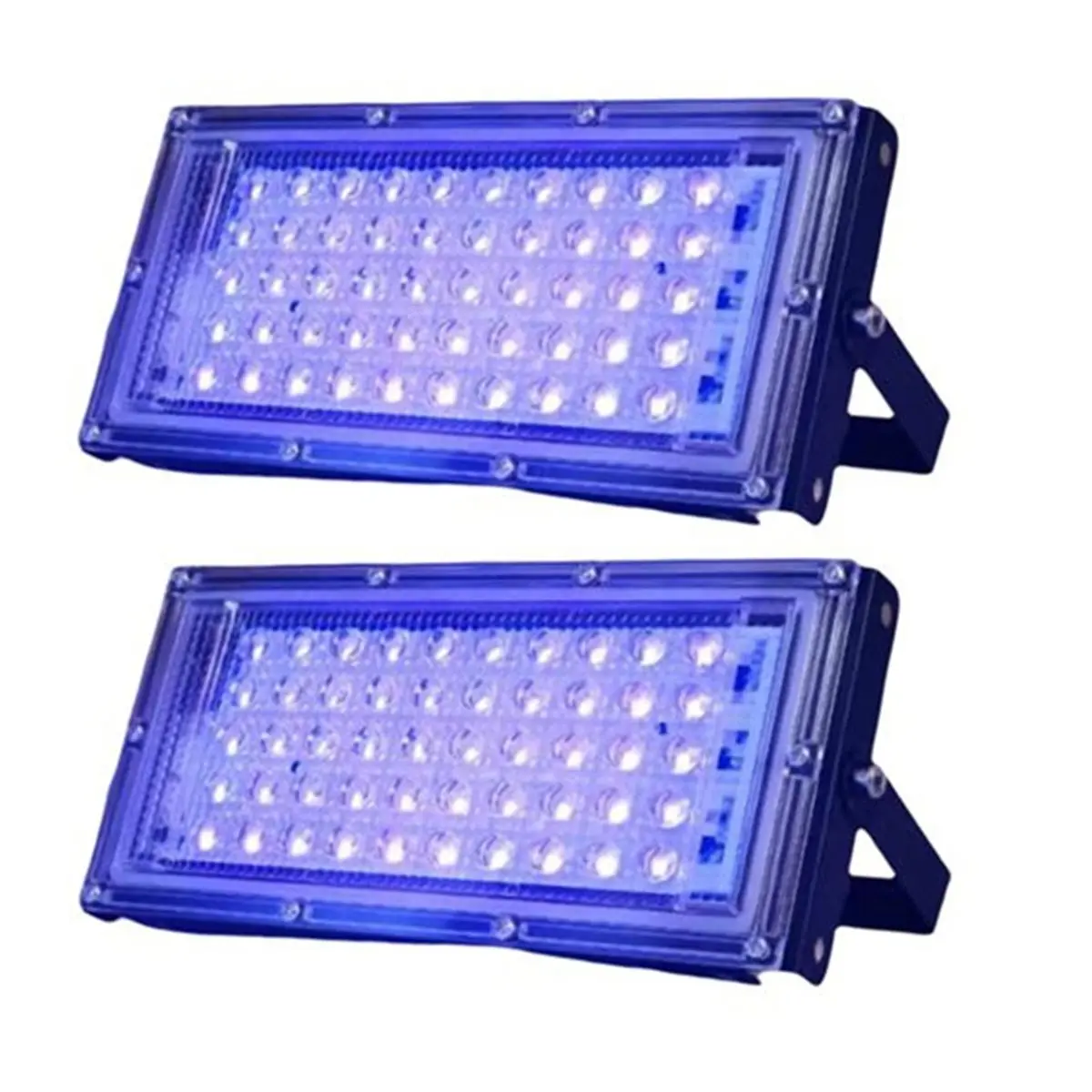 AA19 2 PCS 50W LED Black Lights IP65 395nm UV Lamp Fluorescent Party Disco Stage Light US Plug