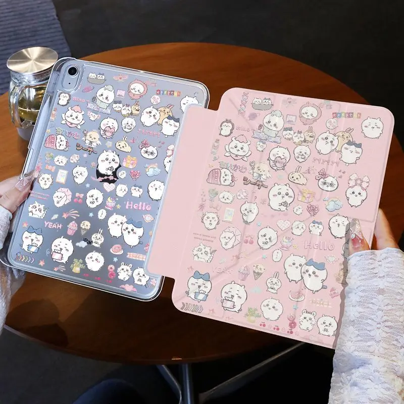

MINISO Chiikawa IPad Protective Case Kawaii IPad11/10/9 IPadair Lovely Protective Case Anime Giving Girls Flat Plate Bracke New