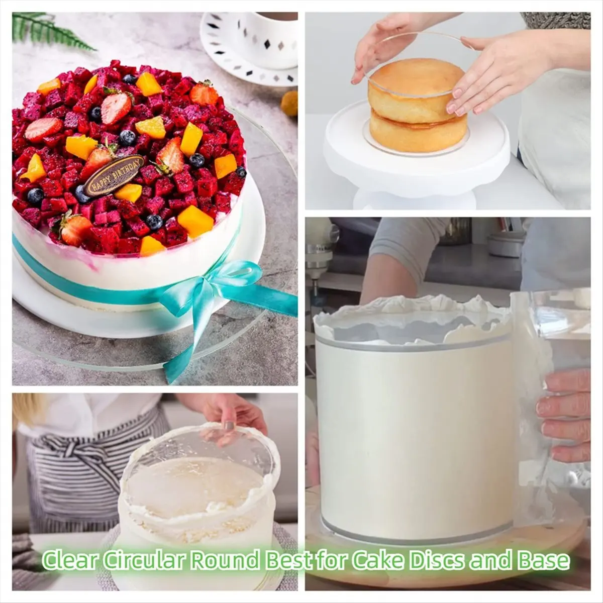 ABNH Hojas acrílicas redondas transparentes de 8 pulgadas de diámetro, círculos de vidrio acrílico de 1/8 pulgadas de espesor para carteles, impresión, discos de pasteles, manualidades DIY