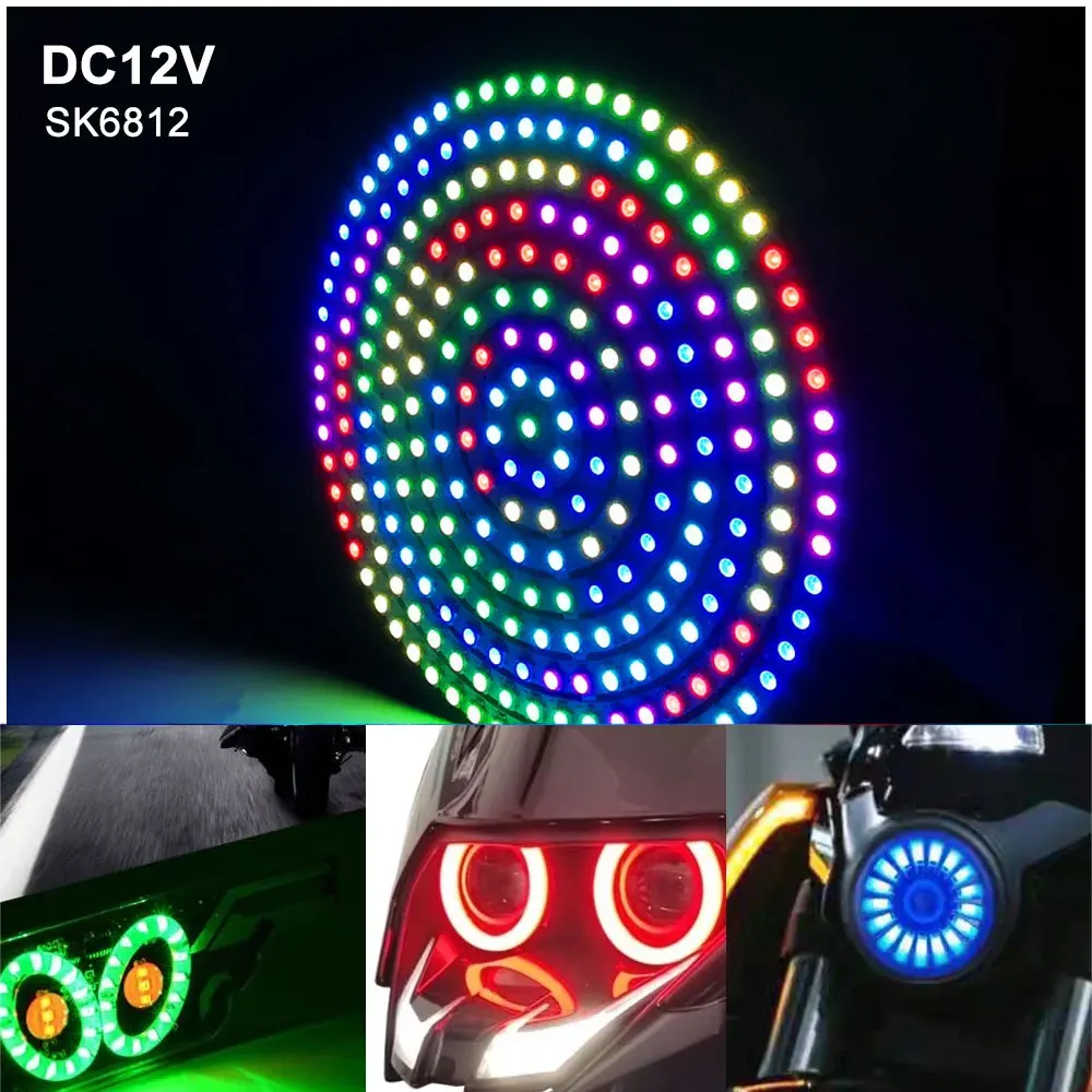 DC5V 12V WS2812B SK6812 Luces Led Ring Smart 5050 RGB BuiIt-in IC 3Pin Individually Addressable Pixel Round Modules Light