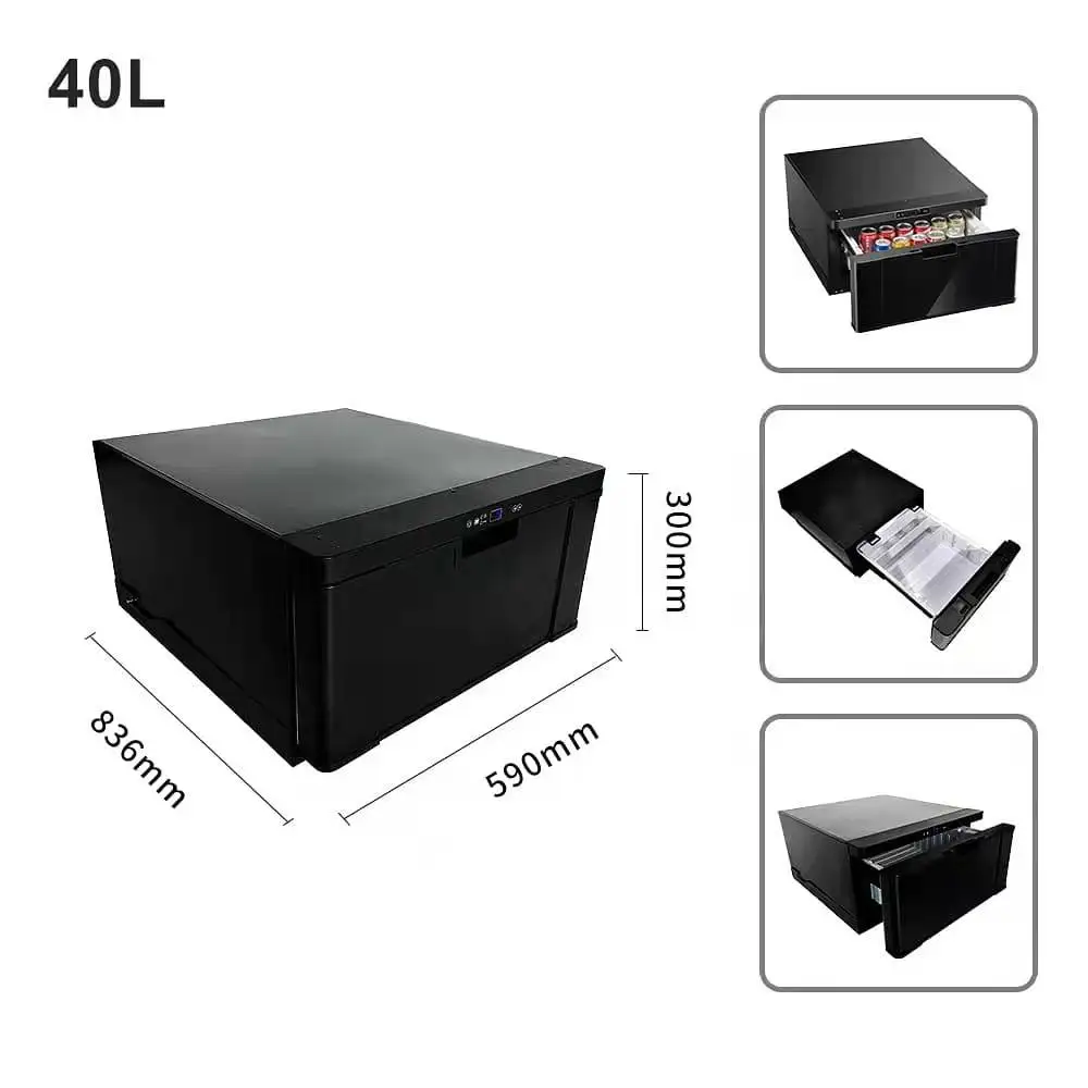 New design Auto Parts Portable Outdoor using 12V 24V drawer  car refrigerator fridge for caravan 40L -16 Low Consumption Quite