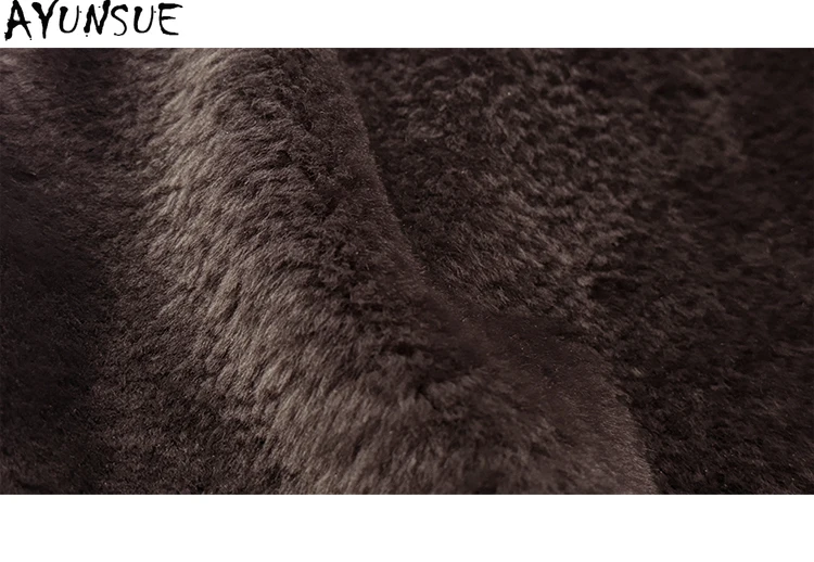 معطف فرو من جلد الغنم الطبيعي من AYUNSUE ملابس شتوية دافئة للنساء من صوف الضأن سترة من الجلد الطبيعي للسيدات فاخرة 2025 شوبانا Жenskie #4