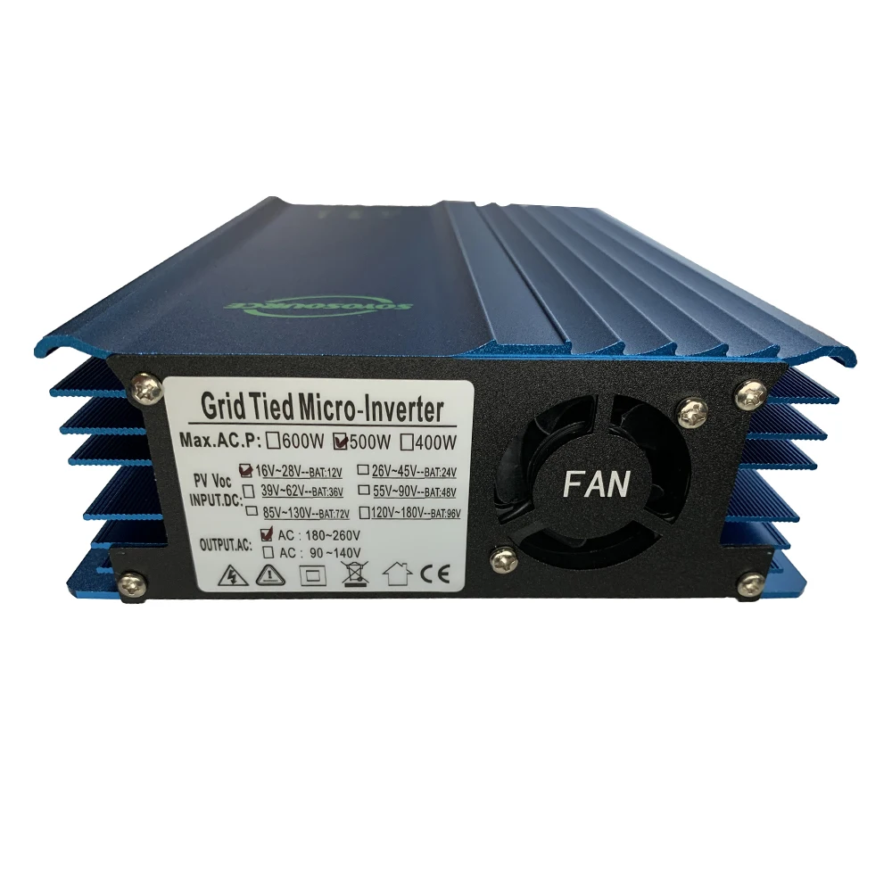 500W Micro Grid Tie Inverter  MPPT Pure Sine Wave  for Solar PV Panels &12V/24V36V/48V/72V Adjutable Battery discharge