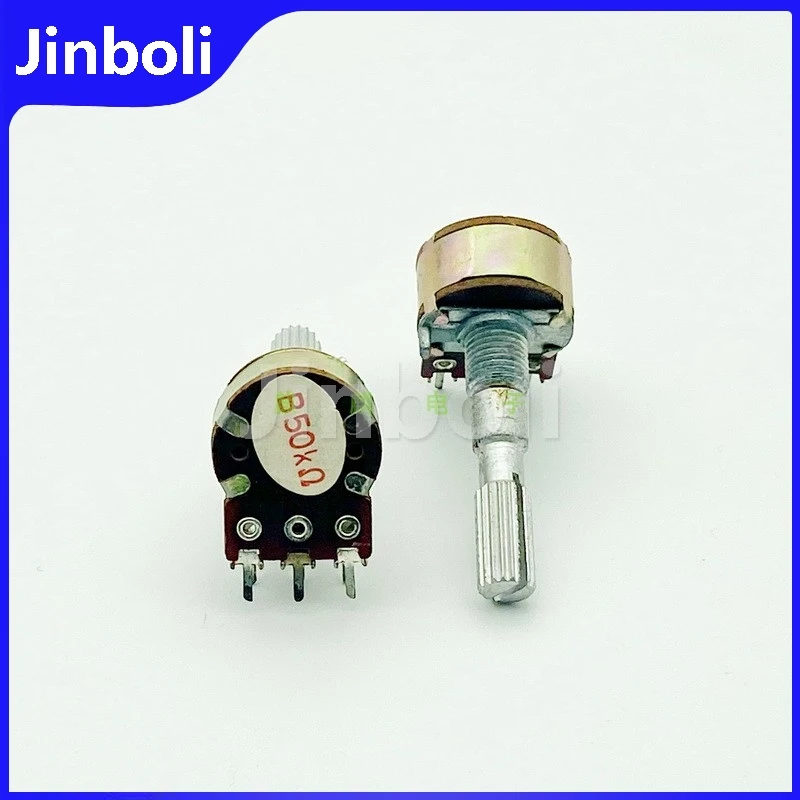 3PCS WTH148 16 Type B50K B503 6-Pin Double Speaker Amplifier Audio Volume Potentiometer Flower Shaft Length 30mm