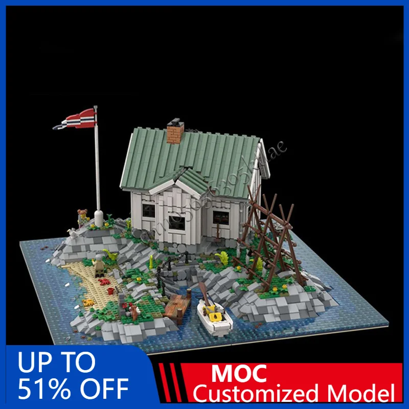 5489 PCS 하우스 스트리트 코스탈 아일랜드 하우스 노르드란드하우스 MOC 맞춤형 모듈식 블록 창의적 DIY 조립 장난감 선물