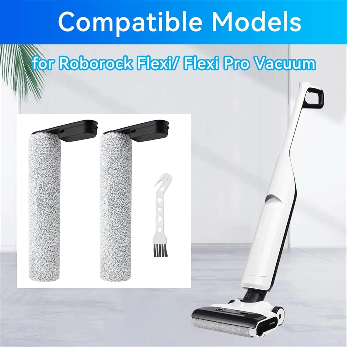 فرشاة الأسطوانة الرئيسية ABKR لـ Roborock Flexi/Flexi Pro/ A20 /A20 Pro مكنسة كهربائية رطبة وجافة قطع غيار مكنسة الفرشاة الرئيسية