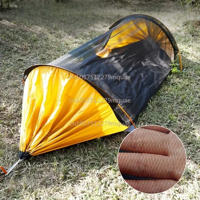 Outdoor Camping Nylon Fabric Hammock Large Space Anti-rollover Mosquito Net Hammocks Wear-resistant 200KG Load-bearing Hammock