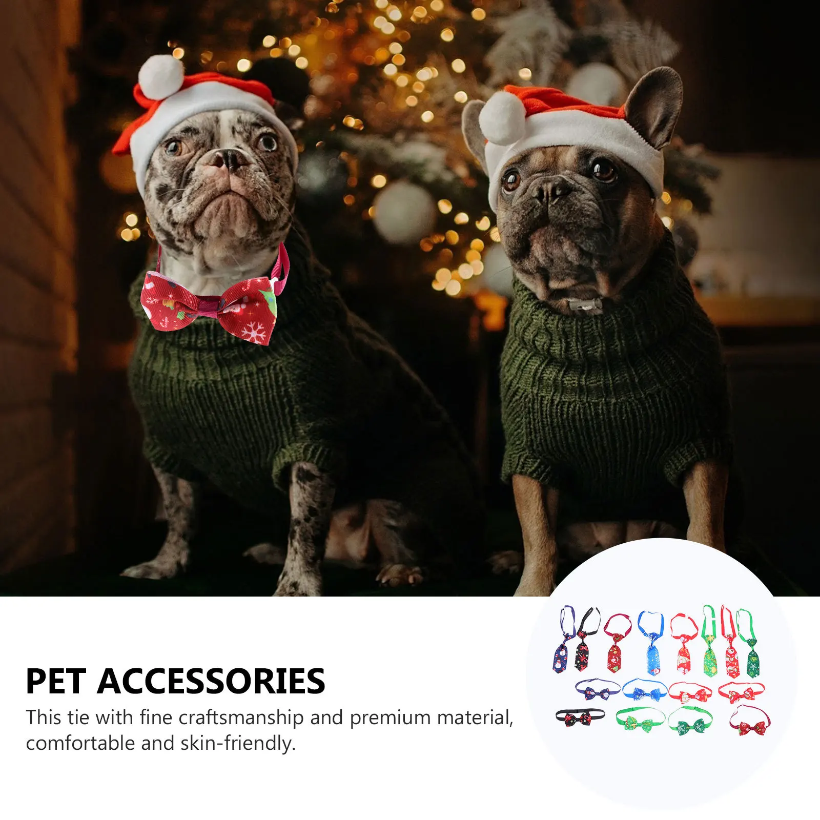

16Pcs Pet Necktie Accessories Christmas Adjustable Dog Cat Ties Lightweight Washable Holiday Grooming Supplies