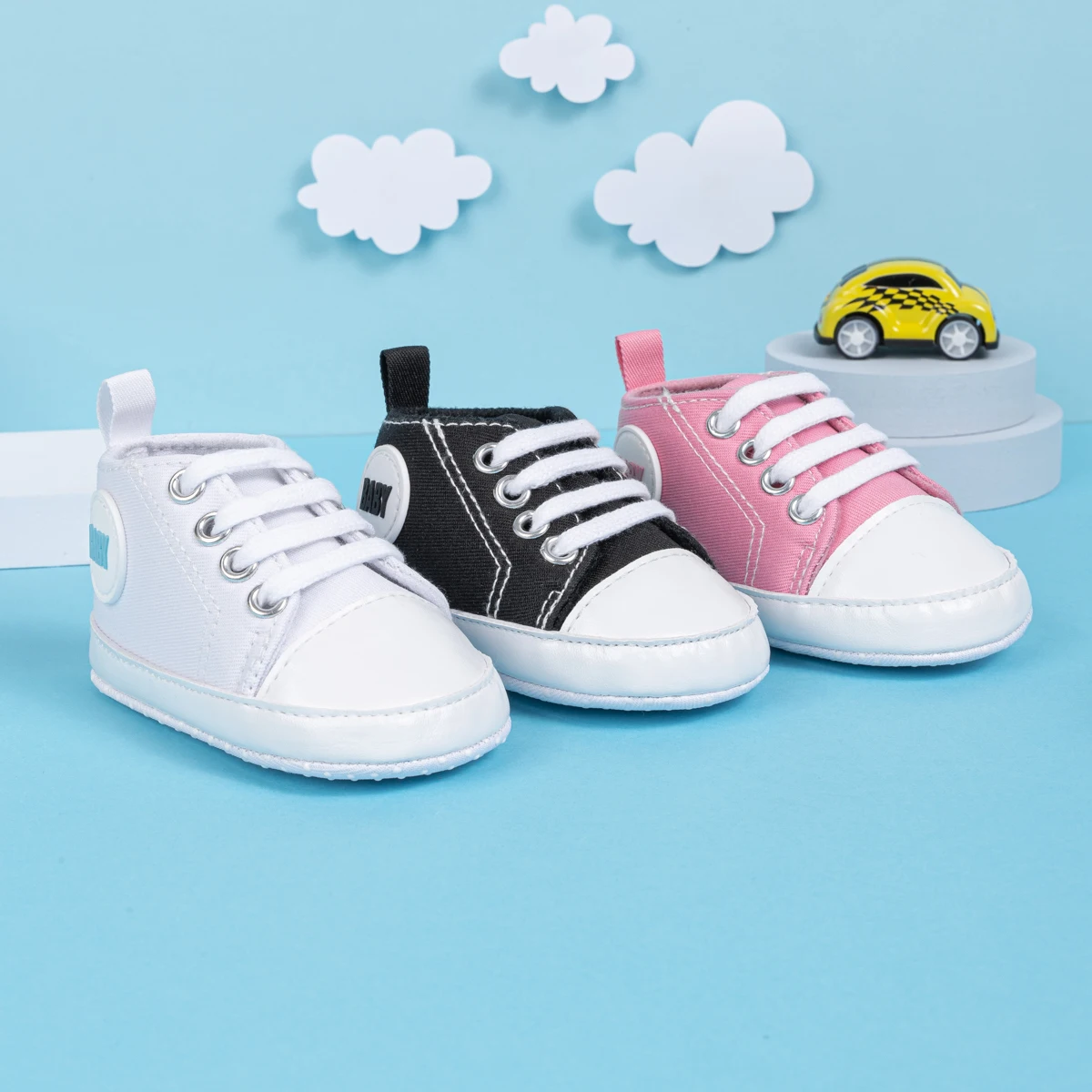 KIDSUN Baby Classic Canvas Sneakers Newborn Baby Boys Girls Shoes First Walkers Infant Toddler Anti-slip Crib Baby Shoes