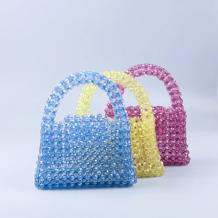 Fashion Simple Casual Homemade Handbag Women's DIY Handmade Beaded Woven Shoulder Bag Multi Color Mini Bags for Women Tote сумка