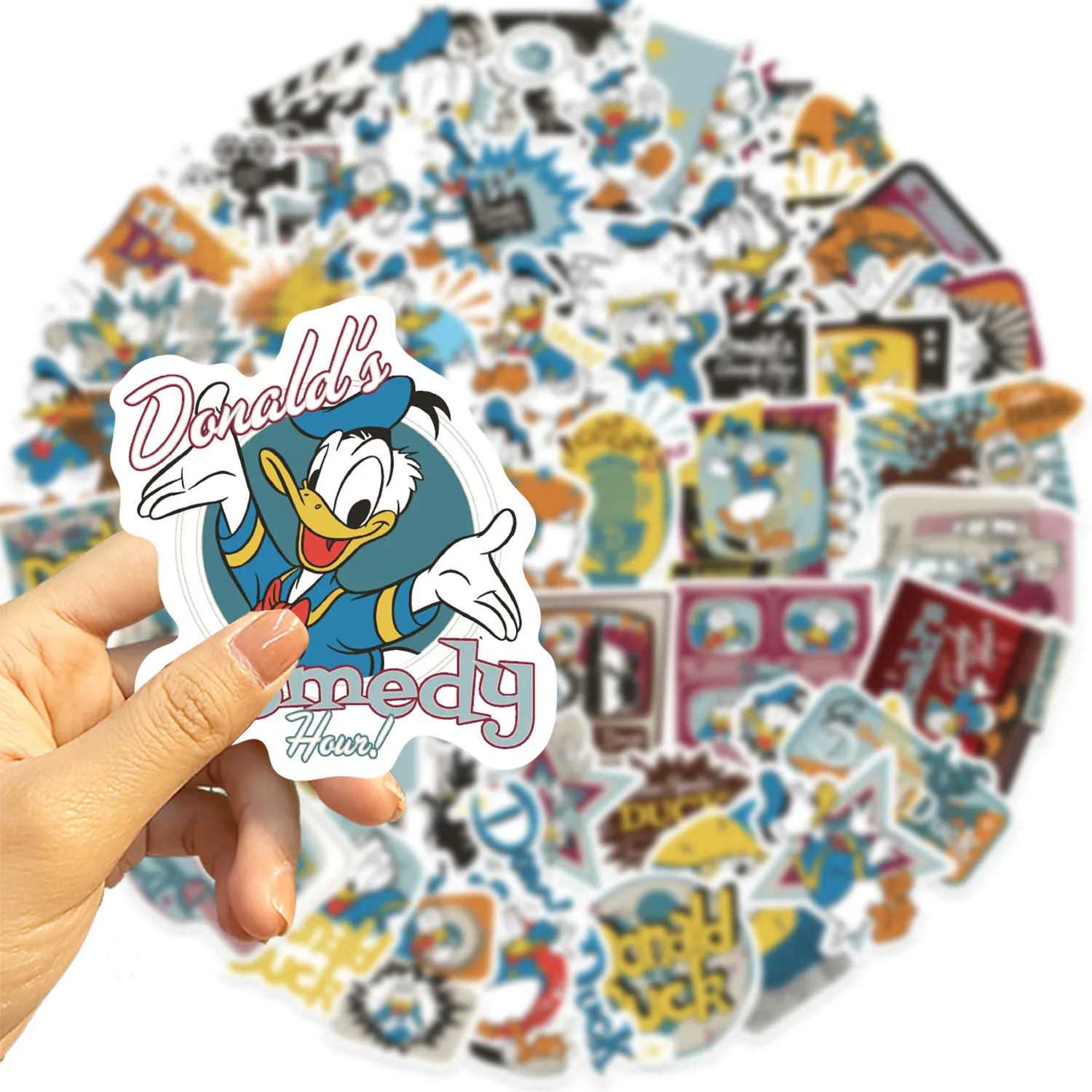 Autocollants Disney Donald Duck Graffiti pour enfants, dessin animé mignon, ordinateur portable, téléphone, journal intime, casque, papeterie, jouets pour filles, 10 pièces, 30 pièces, 50 pièces