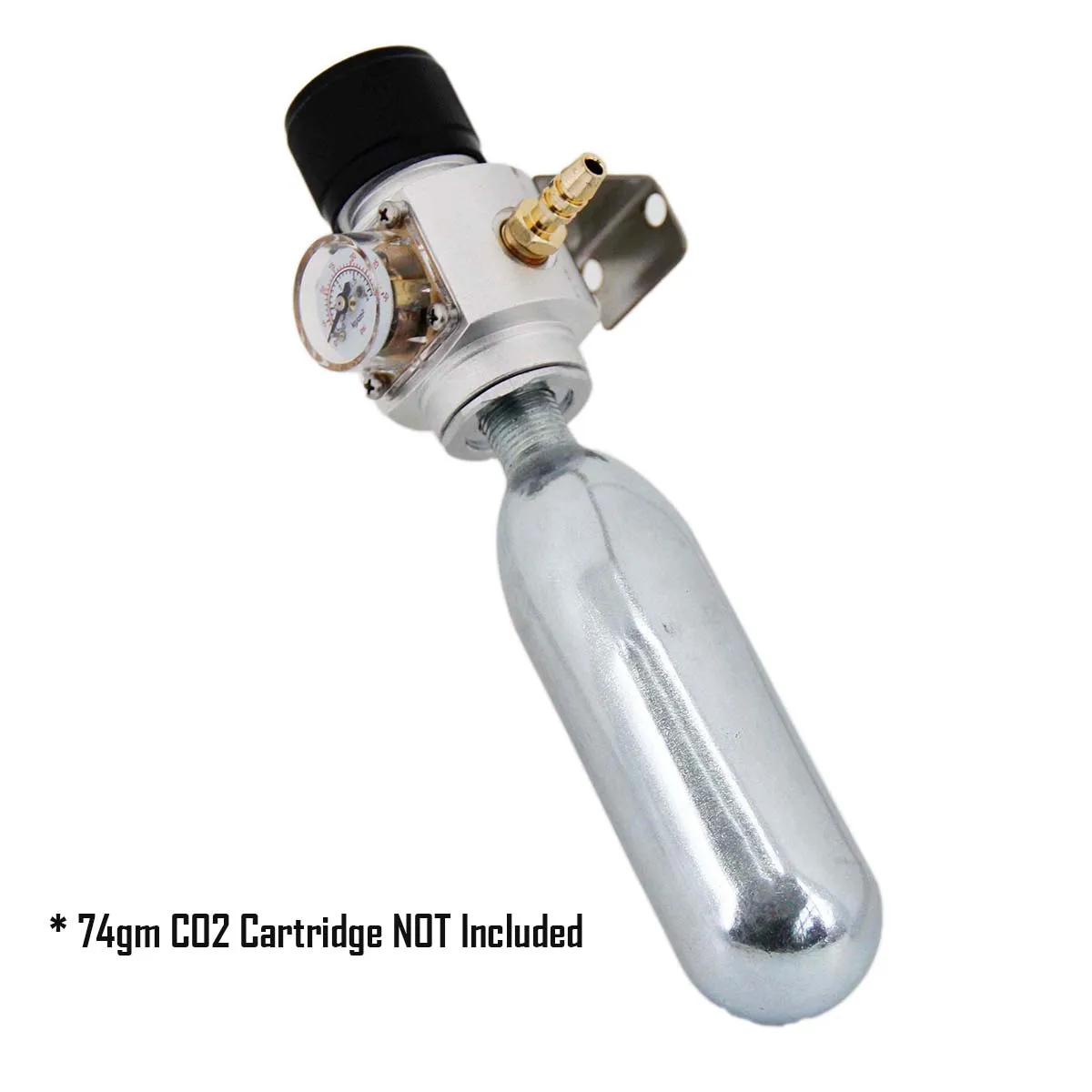 Adjustable Single Knob Co2 Regulator 30psi with Mounting Bracket 8mm Hose Barb Use with 5/8\