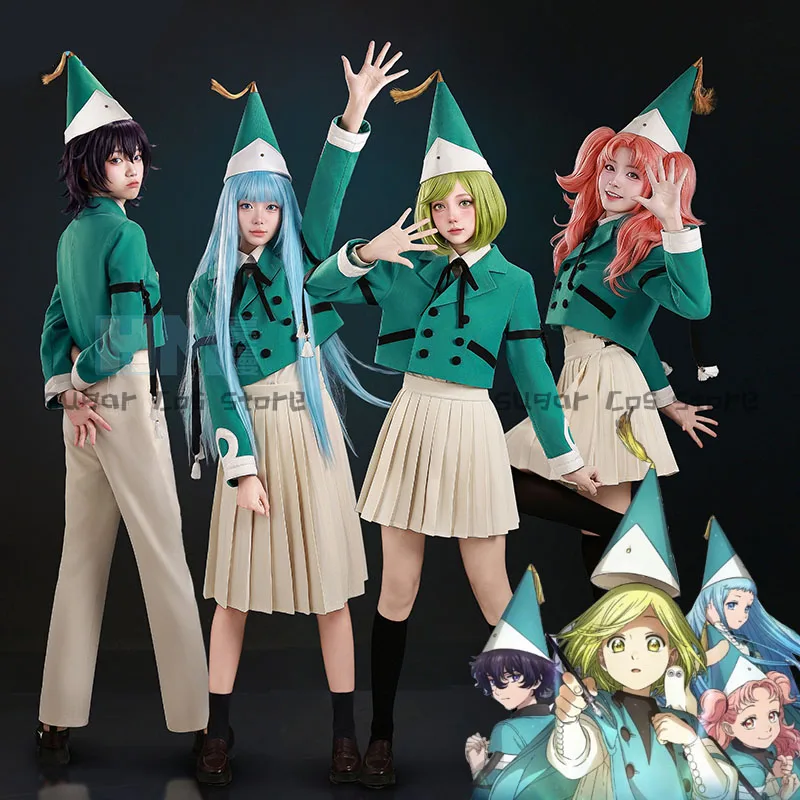 Disfraz de Cosplay de Anime Witch Hat Atelier Coco Agott Tetia Richeh Olruggio, Peluca, Uniforme de Bruja Mágica, Conjunto para Halloween, Juego de Roles, Fiesta
