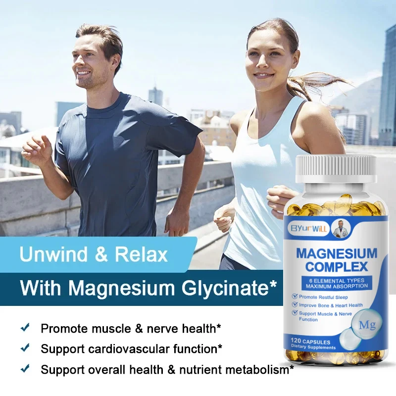 Triple Magnesium Complex - 500 mg Magnesium Glycinate, Malate & Citrate for Muscle, Nerve & Energy, High Absorption, Vegetarian