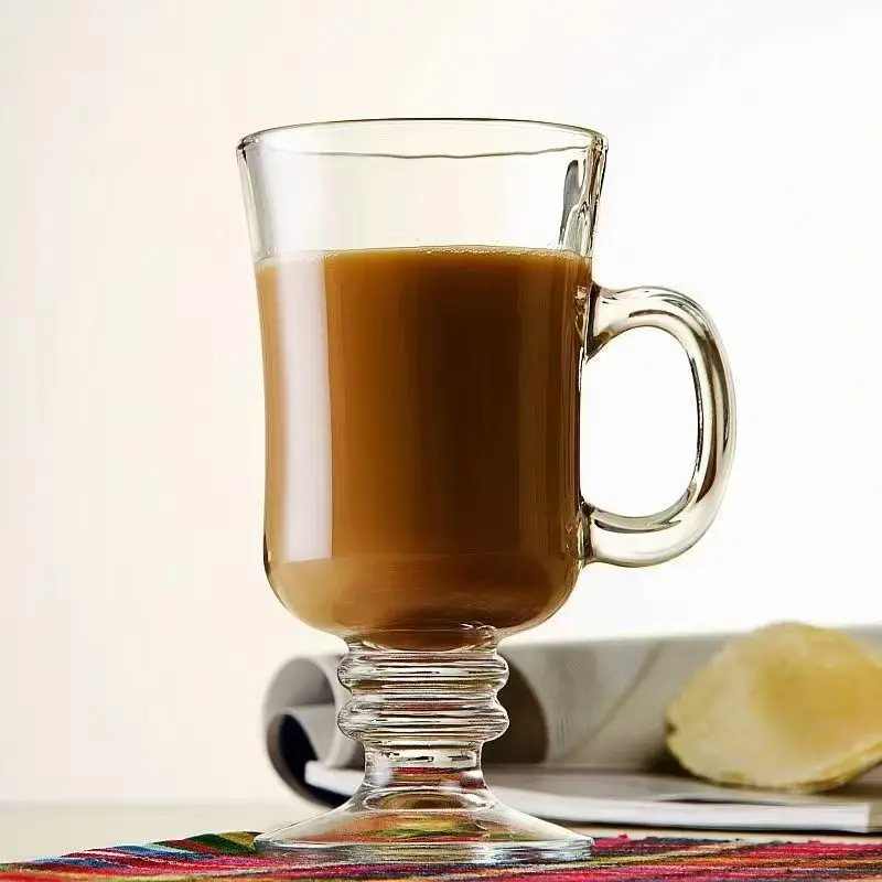 

Special Coffee Cup Single Transparent Glass Irish Coffee Latte Glass Juice Smoothie Cup Milk Tea Cup Inclined with Handle
