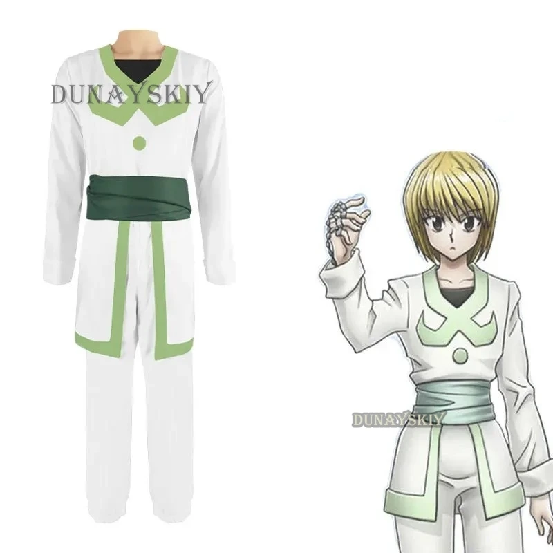 Anime Kurapika Cosplay Costume Uniform Men Party Full Outfits Kurapika Kurta Suits Dress Halloween Wigs Cosplay Clothing