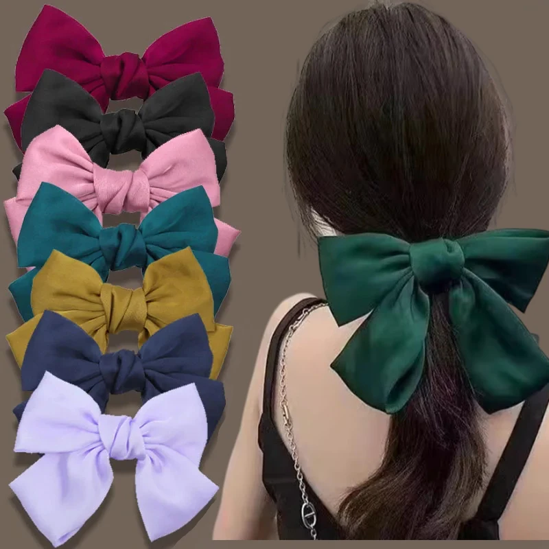 2024 Trendy Big Bows Headband Fabric Elastic Hair Bands for Women Girls Sweet Hairpins Accessories Christmas and New Year Gifts