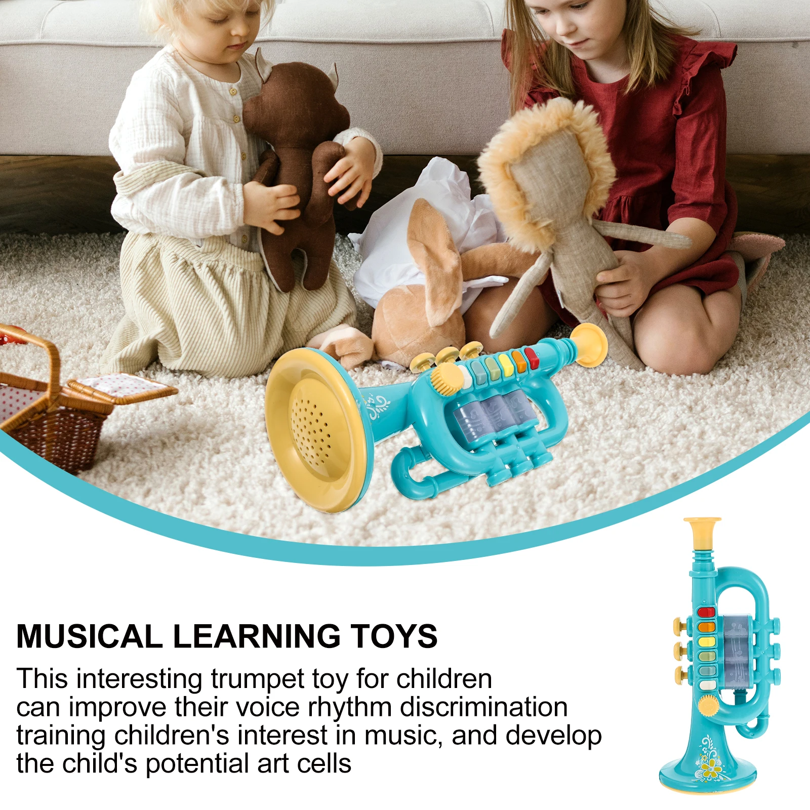 آلة موسيقية ToyABS بوق صغير من البلاستيك للأطفال الصغار ألعاب أطفال أولادي ألعاب صغيرة بوق تعلم الهدايا