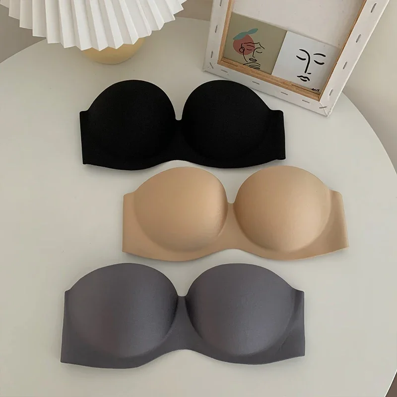 Sexy Strapless Padded Bra Women Invisible Push Up Bras Underwear Women Seamless Bralette Sexy Lingerie Active Bras Without Strap