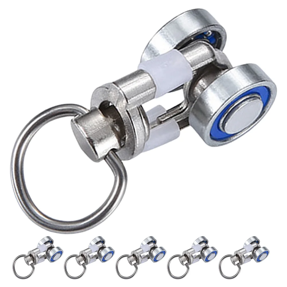 

6pcs Metal Bearing Rollers Smooth Gliding Curtain Track Runners Heavy Duty Trolley Assembly For Ceiling Rail Sliding Window