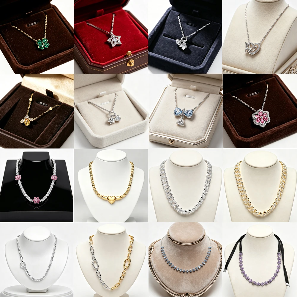 2026 New 925 Silver Plant Bee Specimen Bow Lucky Talisman Cocktail Flower Necklace Display Stand DIY Exquisite Charm Jewelry