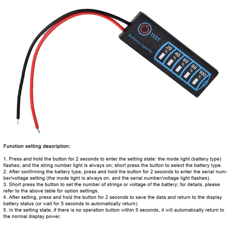 2 pces indicador de nível da bateria 3s bateria de lítio ternária lítio ferro fosfato chumbo-ácido medidor de capacidade da bateria