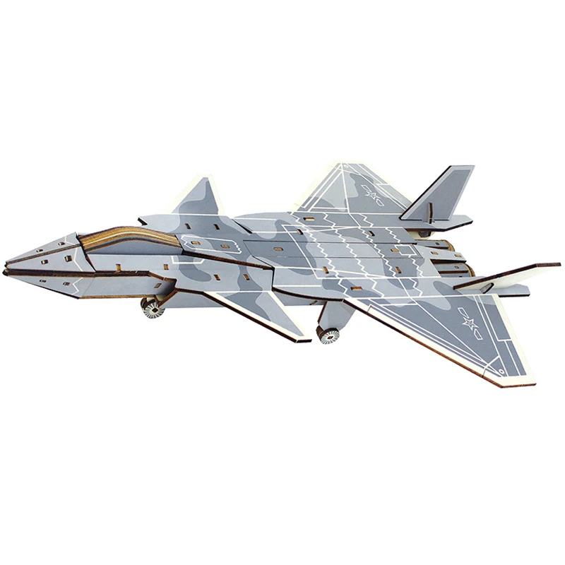 Wooden DIY Jigsaw 3D Puzzle Handmade Assemble Painting Airplane Plane Model Toys For Children Kids Handicraft Flying Assemble