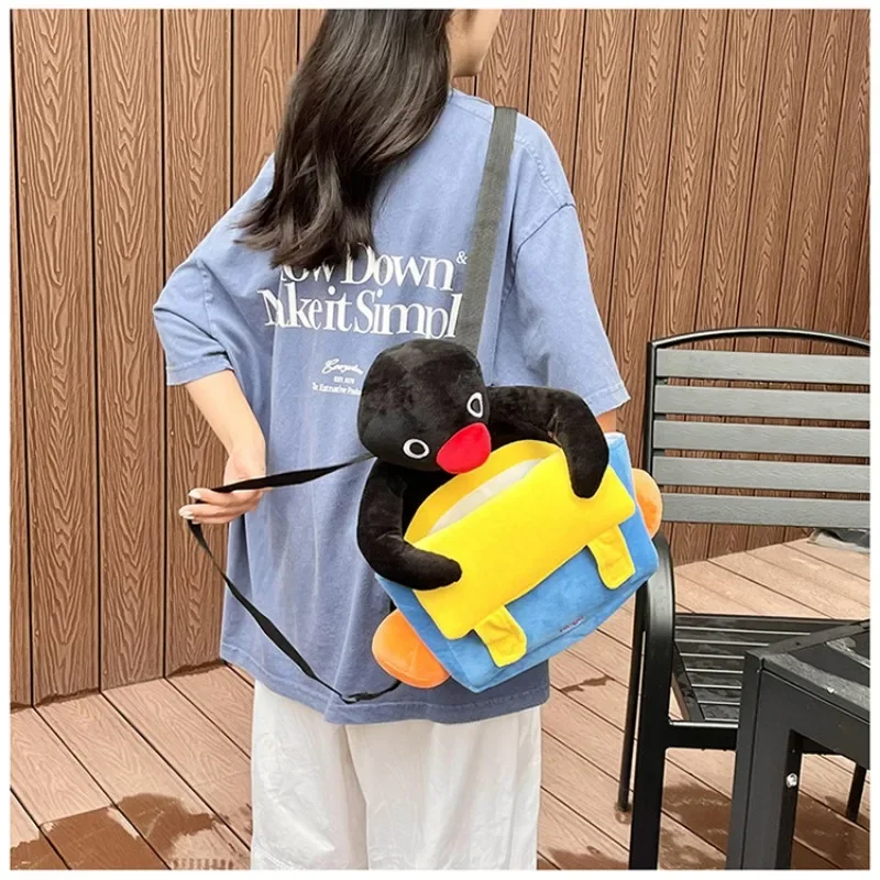 35 cm Cartoon Pinguïn Pluche Rugzakken Leuke Pingu Pluche Tas Zachte Knuffel Rugzak voor Meisje Student Verjaardagscadeautjes Groothandel
