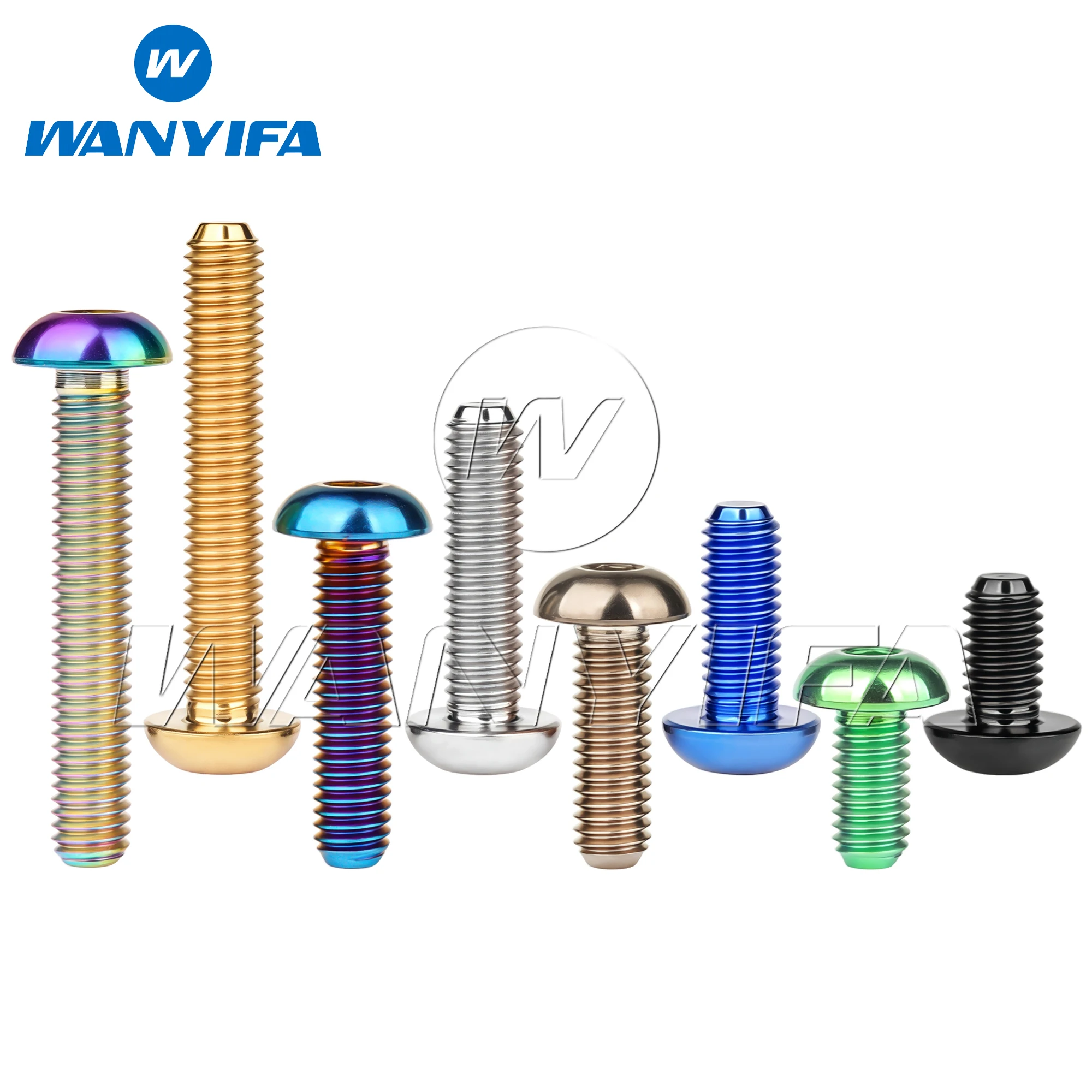 Wanyifa Titanschraube M3/M4/M5x6, 8, 10, 12, 15, 18, 20, 25, 30 mm Knopf, Sechskant-Inbusschraube für Fahrradmodellflugzeuge, Ti-Befestigungselemente