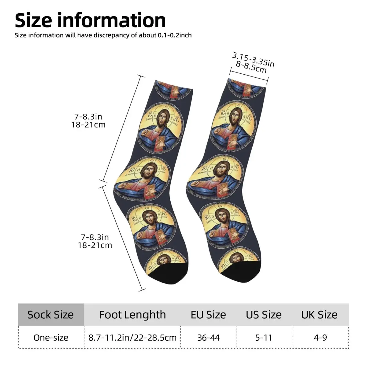 Christ Pantocrator Orthodox Icon Socks Korean Stockings Spring Anti-Slip Women Men Socks High Quality Graphic Skateboard Socks