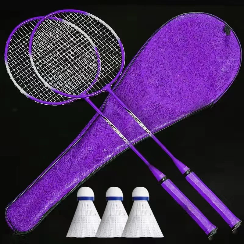 Badmintonschläger mit Badminton-Set, Doppelschläger, Badmintonschläger-Set für Geschwindigkeitssport im Innen- und Außenbereich