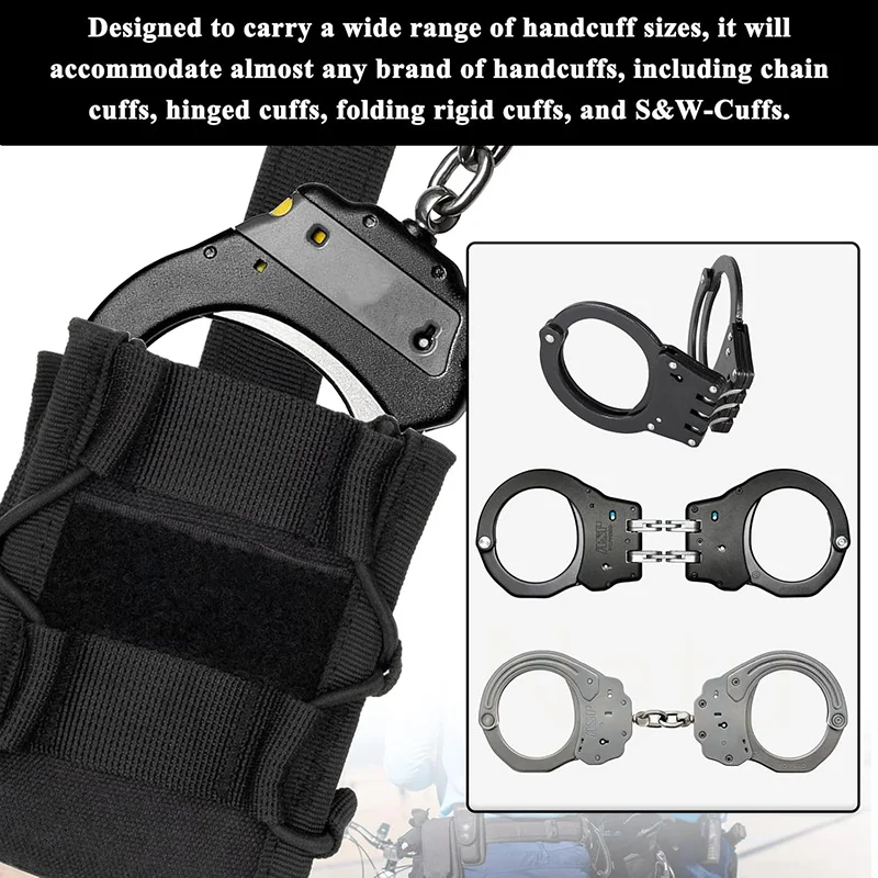 Custodia per Manette, Porta Manette in Nylon, Borsa Molle Tattiche con Passante per Cintura per Accessori di Polizia e Forze Dell'ordine