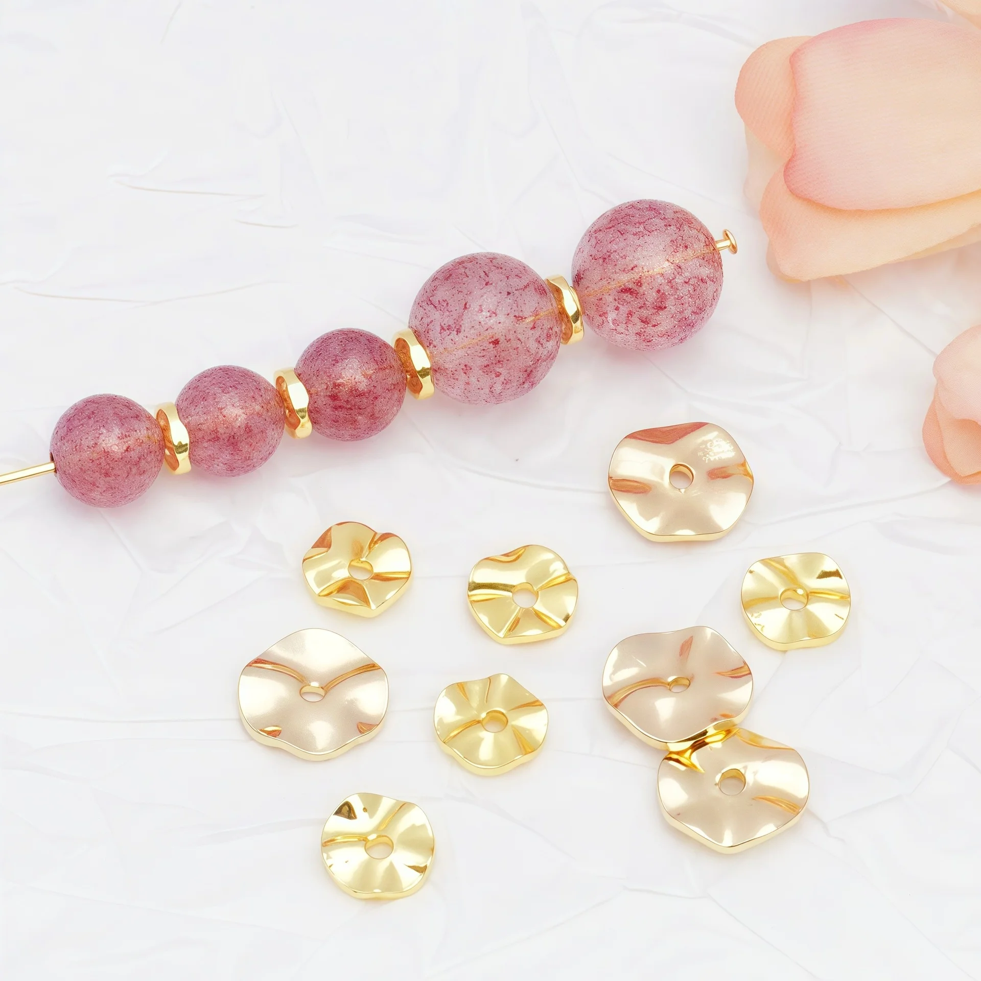 

50pcs Water Ripple Spacer Jewelry Making Spacer Beads Diy Handmade Jewelry Bracelet Necklace Material Accessories Wholesale