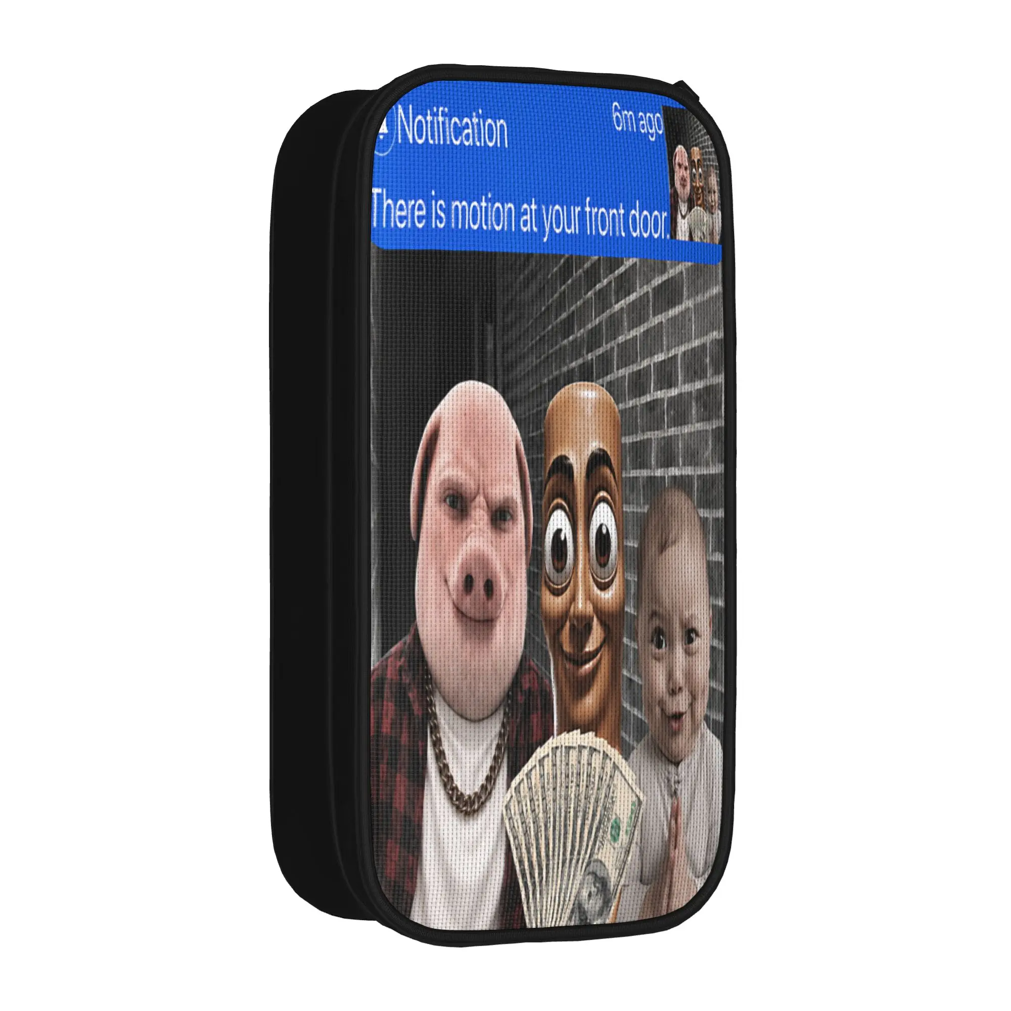 Motion at Your Front Door Tung Sahur John Pork Ai Baby Meme Pencil Case Large Pencil Box Girls Boys Lovely School Pencil Cases