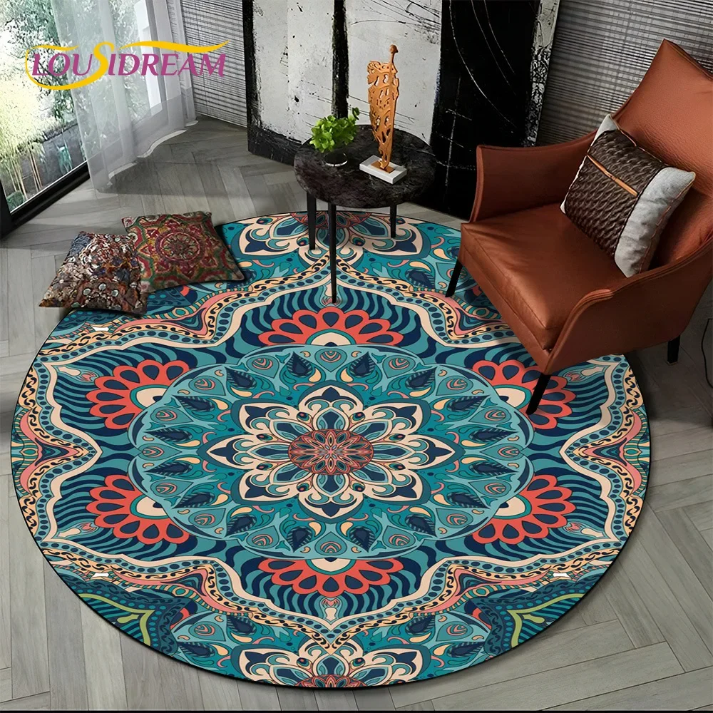 

3D Mandala Meditation nature Spirit Yoga Bohemia Round Carpet Rug for Living Room Bedroom Child Decor,Pet Area Rug Non-slip Mat