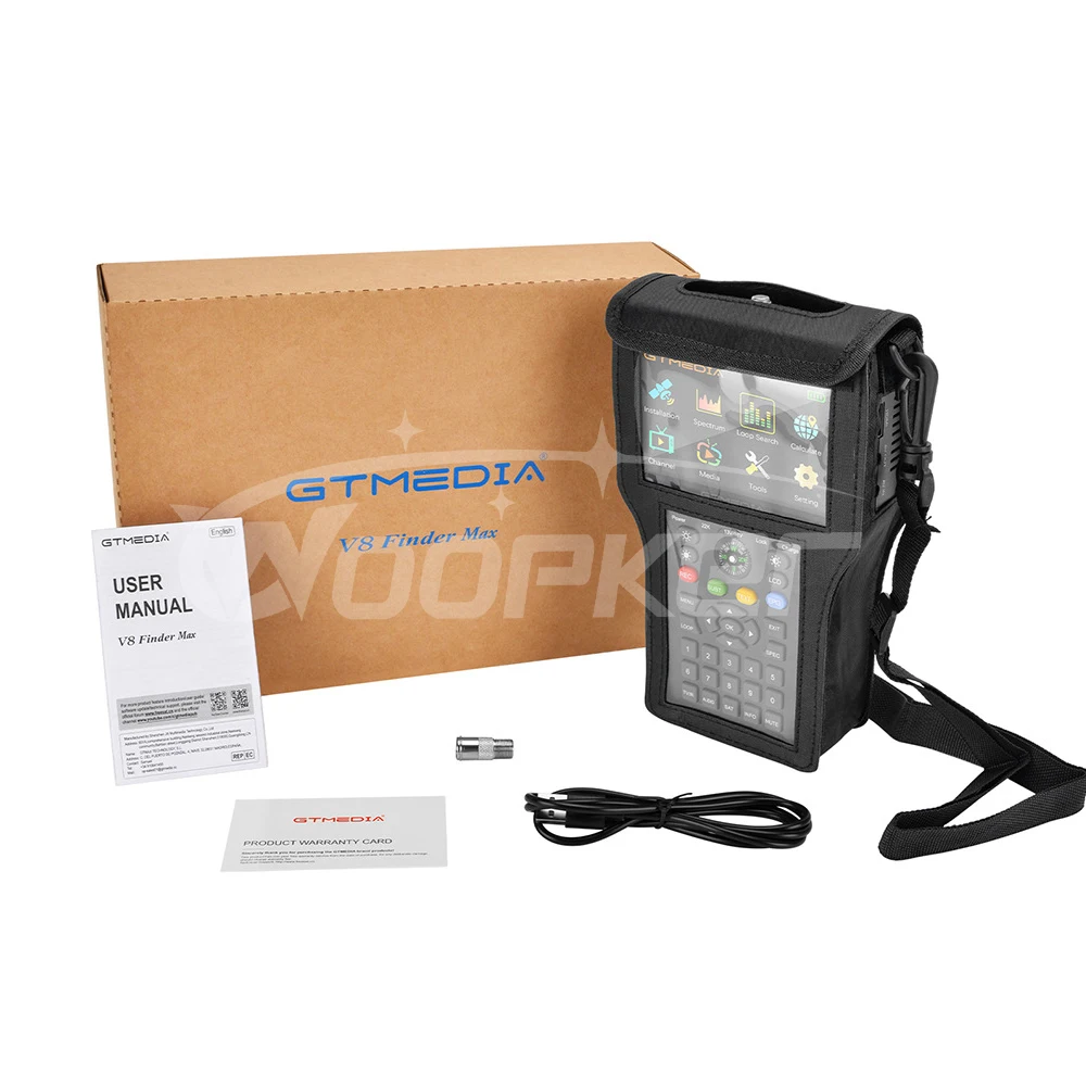 Woopker-buscador de señal satelital V8 Finder Max, localizador de 8 bits con pantalla LCD de 4,3 pulgadas, DVB-S/S2/S2x, H.265, ACM, red satelital