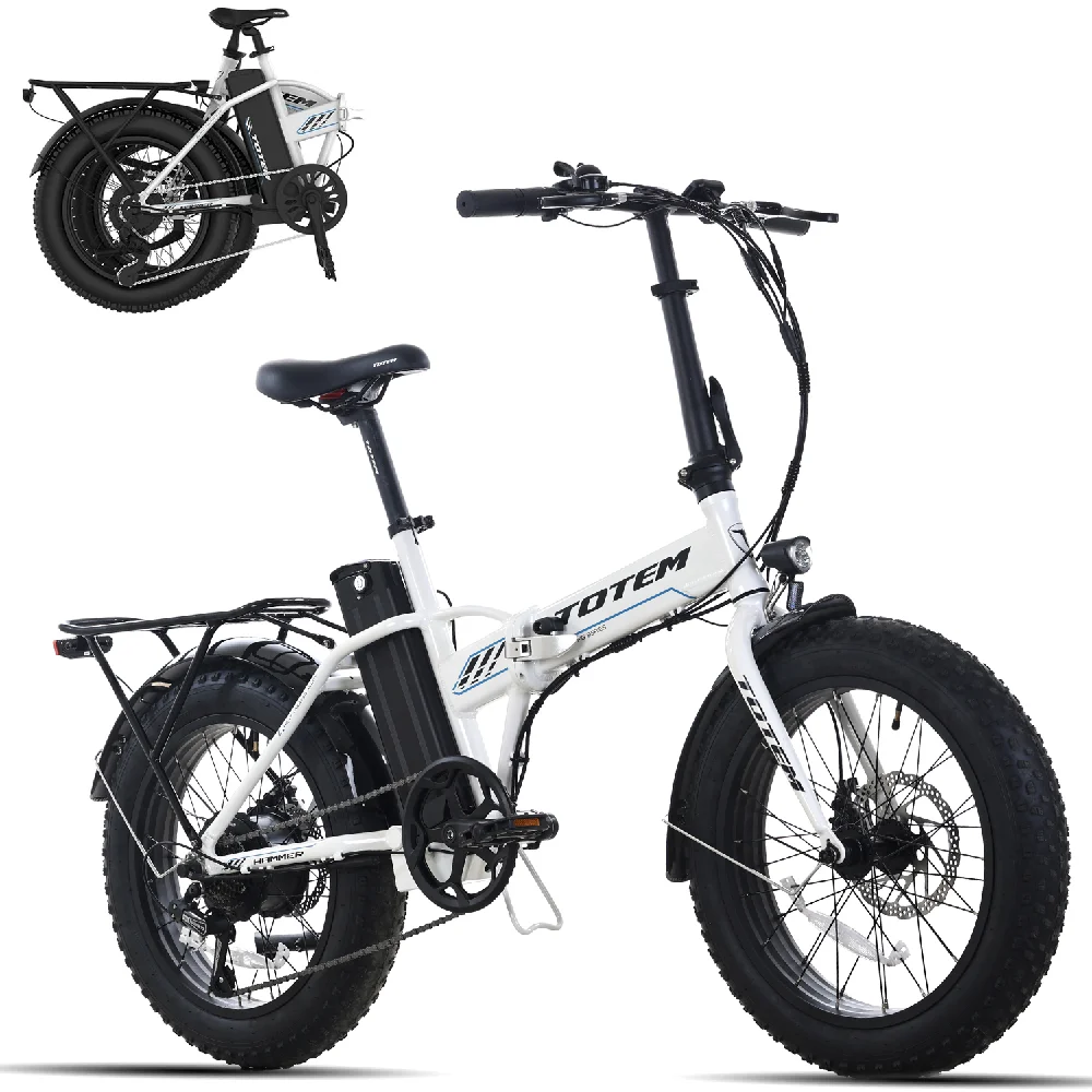 500W Folding Fat Tire Electric Bike for Adults, 20