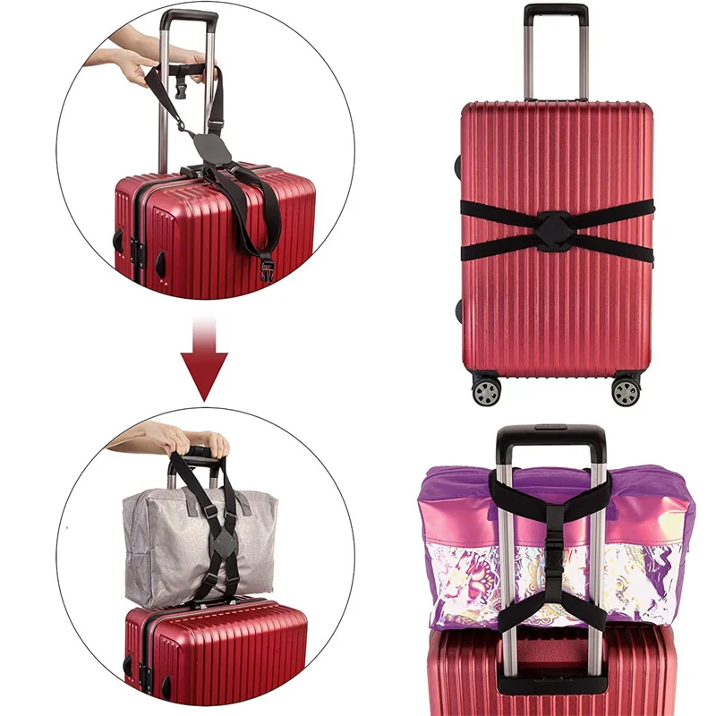 Elastic Telescopic Luggage Binding Belt Adjustable Travel Bag Fixed Belts Elastic Cord Cross Packing Belt Suitcase Binding Belts