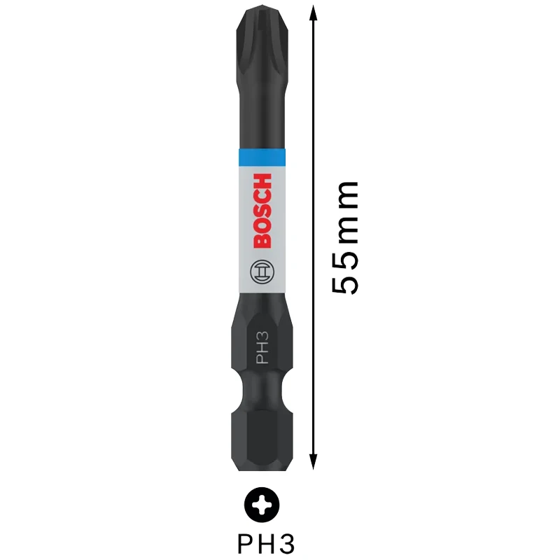 BOSCH تأثير لقمة ثقب PH/PZ 55 مللي متر S2 تعديل الصلب معالجة الحرارة عملية التحمل أداة المرفقات مفك البراغي رئيس #3