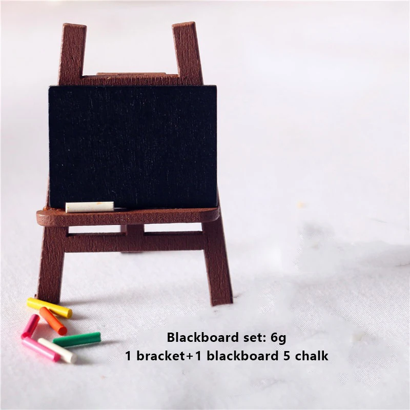 1 Set DIY Accessories Dollhouse Miniature Blackboard Chalk Stand Kit Micro Landscape Decoration Toy Model