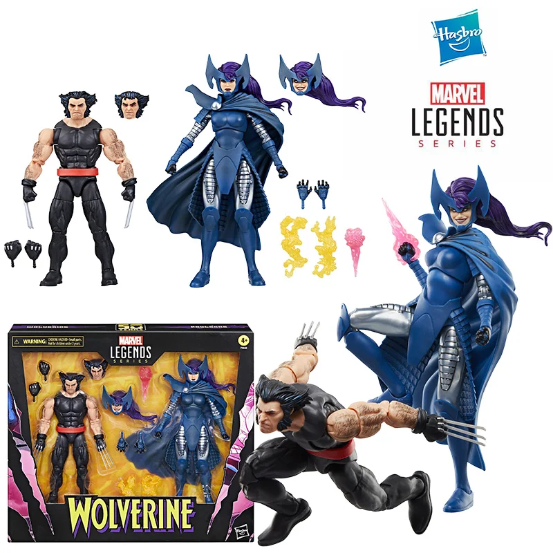 Hasbro Marvel Legends Series Wolverine and Psylocke 2-Pack 16Cm Anime Original Action Figure Model Toy Birthday Gift Collection