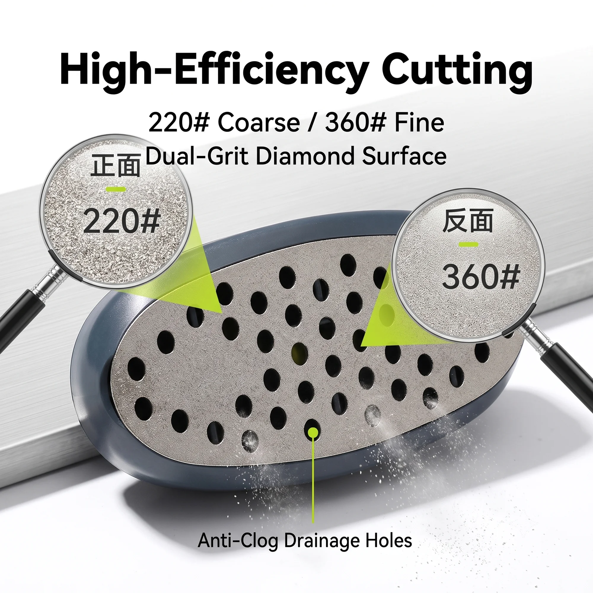 Taidea Diamond Flattening Stone 220 360 Grit Dressing Stone for Whetstone 123x67x36mm ABS Base Knife Sharpener Accessory Tool