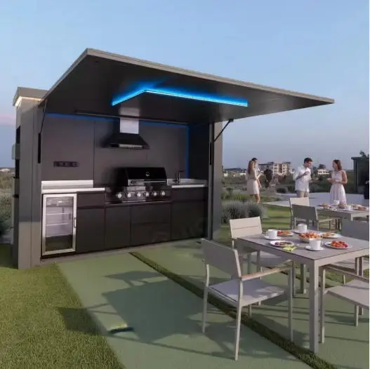 Modern Outdoor Kitchen for Backyard One-stop Multi Function Kitchen for House High End Portable Kitchen Customized