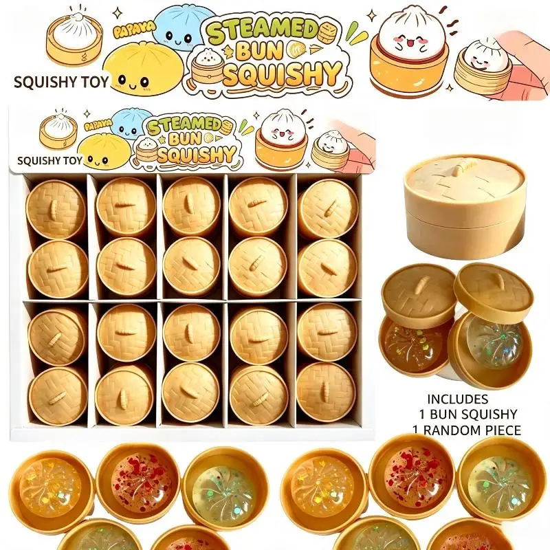 Cute Crystal Bun Mini Squeeze Toy 1PC Slow Rebound Antistress Fidget Toy for Adults Office Relax Birthday Gift