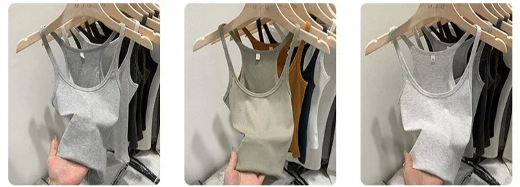 Layering Outerwear Tees 2026 Sommer Y2K Hot Girl Gestricktes Geripptes Damen-Camisole Figurformendes Ärmelloses Tanktop – Detail 6