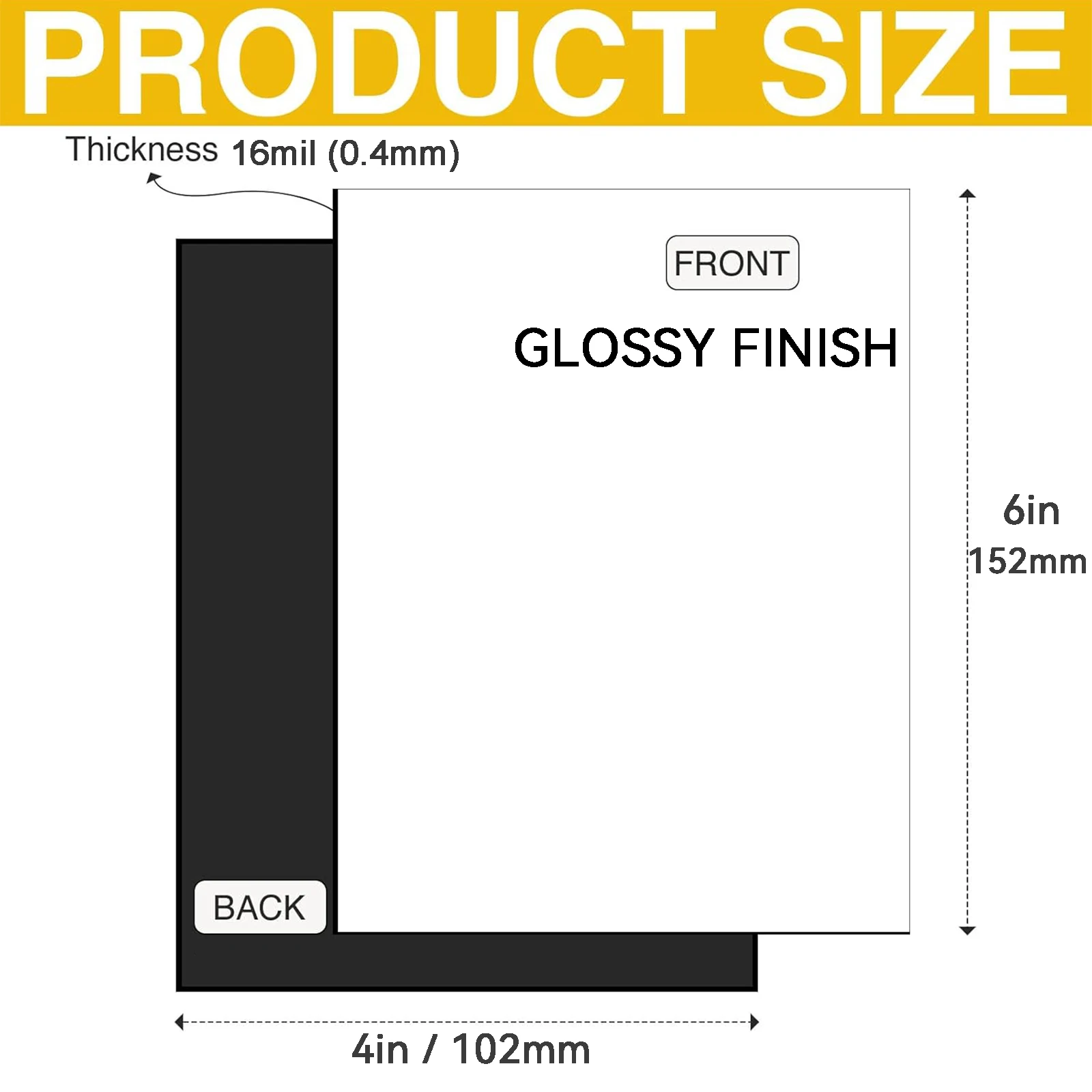 4 x 6 pulgadas 10 PCS Hojas magnéticas imprimibles brillantes Papel fotográfico magnético no adhesivo de 16 mil de espesor para impresoras de inyección de tinta