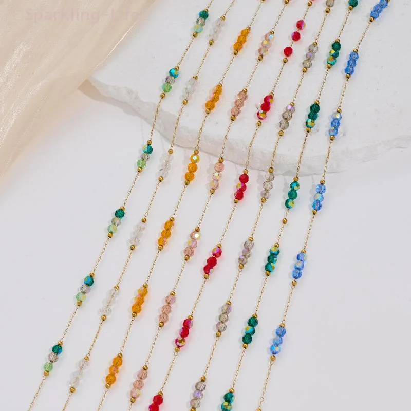 

【JYA1】1Meter Stainless Steel Crystal Beading Chain For DIY Handmade Necklaces Bracelets Jewelry Making Accessories
